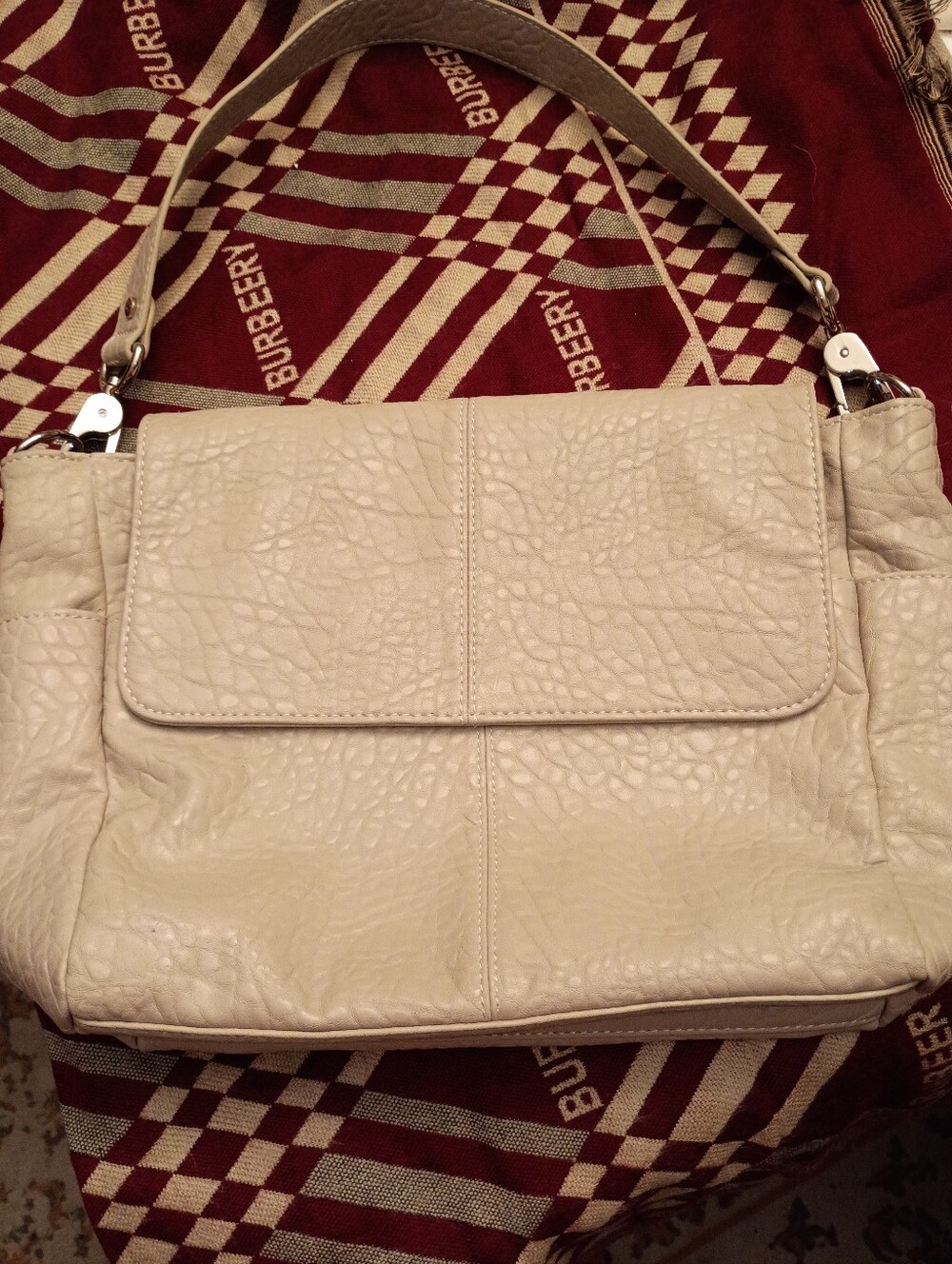 Jewel Cream Colored Leather Purse